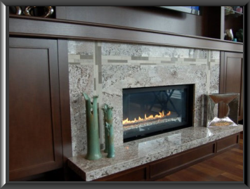 Fireplace Backsplash Of Ceramic Tile, Allentown, PA Image - Rome Granite and Tile